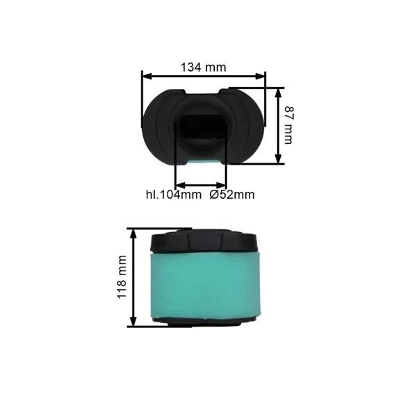 Vzduchový filtr 129 mm x 113 mm x 70 mm pro motory Briggs & Stratton Intek V-Twin výkon 16,0 PS - 27,0 PS (OEM 792105 276890 4233)