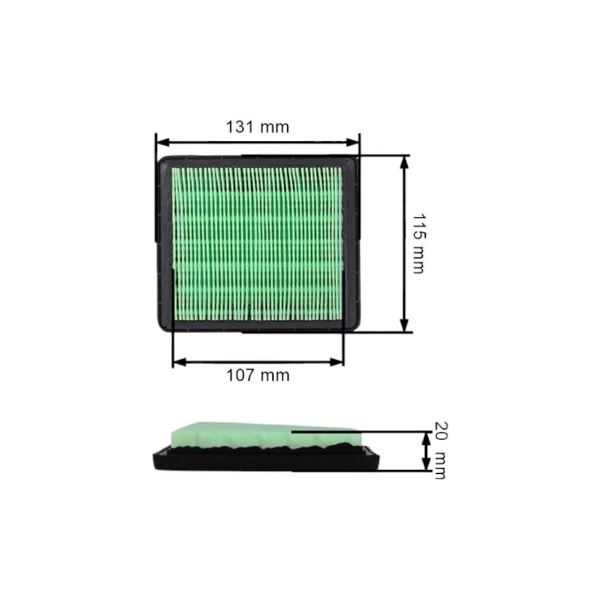 Vzduchový filtr 131 mm x 115 mm x 20 mm pro motory Briggs & Stratton Quantum výkon 3,0 PS - 6,0 PS Honda GC135 GCV135 GC160 GCV160 GC190 GCV190 (OEM 399959 491588 17211-ZL8-023)