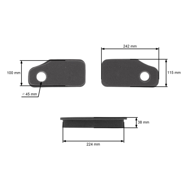 Vzduchový filtr 242 mm x 115 mm x 38 mm pro motory Briggs & Stratton výkon 10,0 PS - 11,0 PS (OEM 270843 270843S 30099R 7347)
