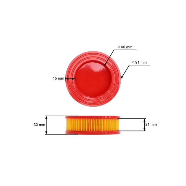 Vzduchový filtr 91 mm x 59 mm x 30 mm pro motory MTD 5T65 RH RHA (OEM 751-14628)