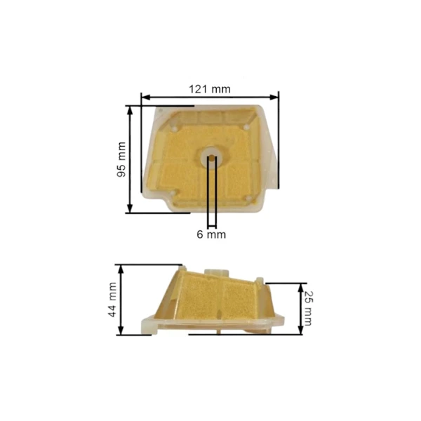 Vzduchový filtr fleece pro motorové pily Stihl MS341 MS361 (OEM 11351201600)