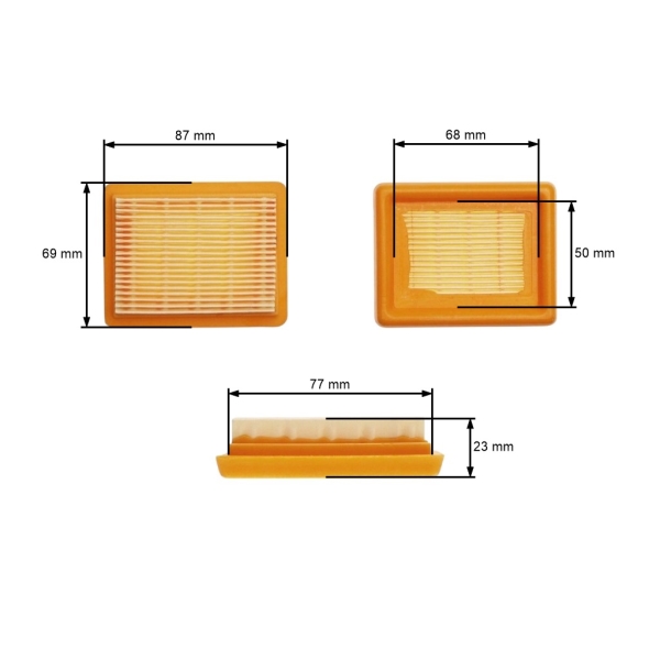 Vzduchový filtr pro křovinořezy a půdní vrtáky Stihl BT120 FR350 FS120 FS200 FS250 FS300 FS350 FS400 FS450 FS480 MM55 (OEM 41341410300)