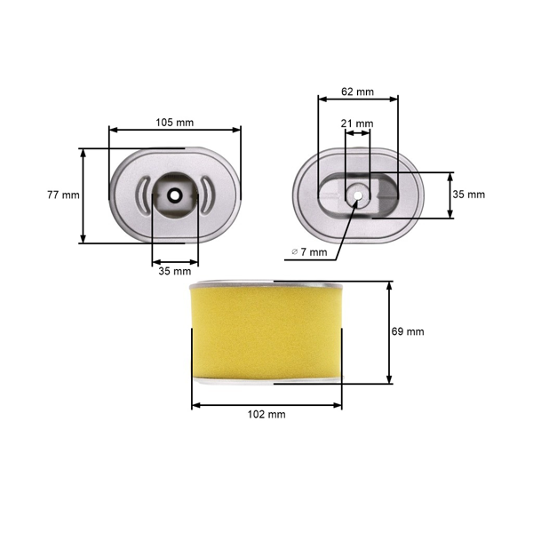 Vzduchový filtr pro motory Zongshen 168FB GB200 (OEM 100004766)