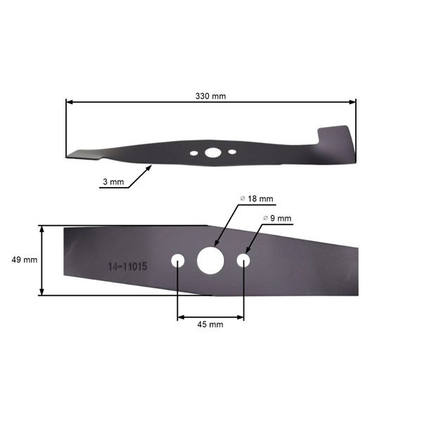 Žací nôž 33 cm (13") so zberom pre elektrické kosačky Castel Garden Dolmar Stiga Honda (OEM 81004116/0 81004141/0 1111-9156-01 1111915601 CG81004117H1)