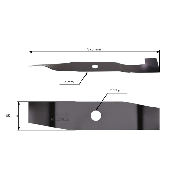 Žací nôž 37,5 cm (15") pre elektrické kosačky MTD Bolens Budget Golf Gutbrod Best Garden Garda CMI O.K Toom (OEM 742-0835 913-0801)