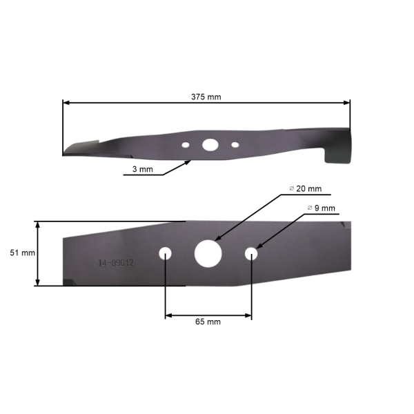Žací nôž 37,5 cm (15") so zberačom pre elektrické kosačky AL-KO Alko Classic 38E Classic 3.8E BEM 1301 Comfort 40E (OEM 105411SB 117721 343685 513631)
