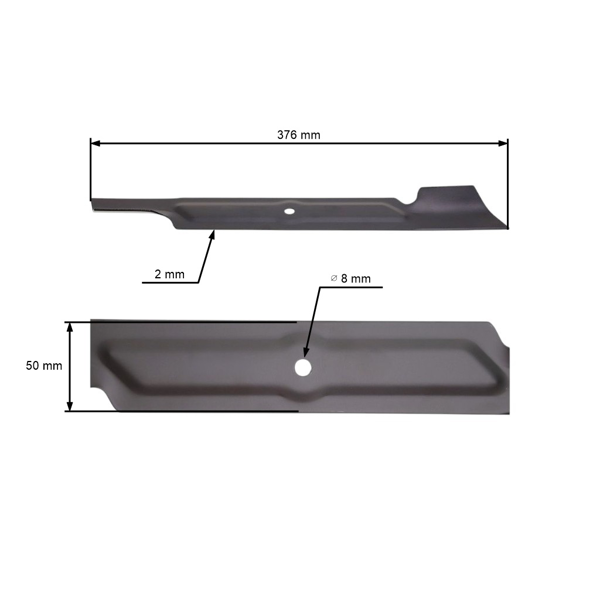 Žací nôž 37,6 cm (15") pre elektrické kosačky MTD Lider Harder Hecht Bosch Alpina Castelgarden Stiga (OEM 092.48.948 J2420000075R J2420000084R 118810003/0)