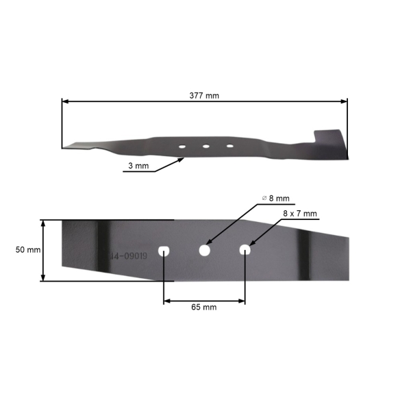 Žací nôž 37,7 cm (16") pre elektrické kosačky AL-KO Alko Classic 3.82SE (OEM 474544 449058)
