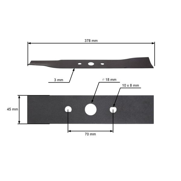 Žací nôž 37,8 cm (15") pre elektrické kosačky Jakmet