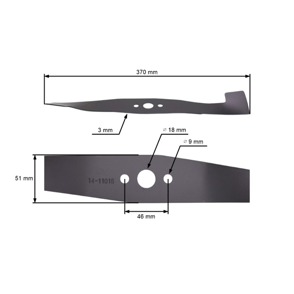 Žací nôž 37 cm (15") so zberačom pre elektrické kosačky Castel Garden Dolmar Stiga Alpina McCulloch (OEM CG81004117H0 1111915701 664004117 81004117/1)
