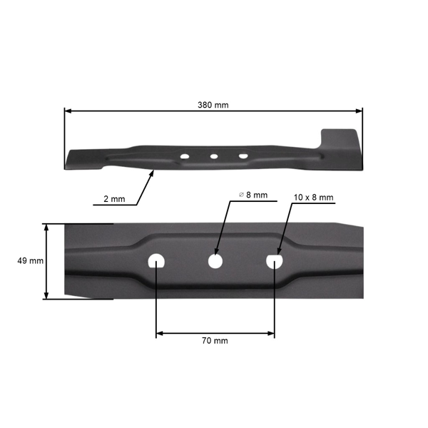 Žací nôž 38 cm (15") pre elektrické kosačky Makita Sterwins (OEM 263002425)