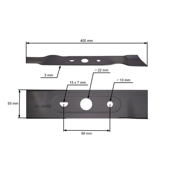 Žací nôž 40 cm (16") pre elektrické kosačky Ryobi Sterwins (OEM 5132002438)