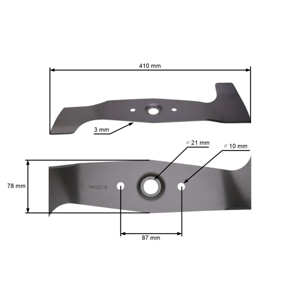 Žací nôž 41 cm (16") pre motorové kosačky Honda HRG 415 415C HRG 415PD HRG 415SD (OEM 72511VH3000)