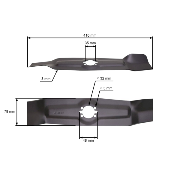 Žací nôž 41 cm (16") pre motorové kosačky Wolf (OEM 171041)
