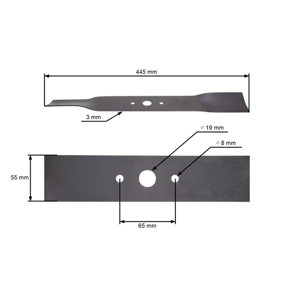 Žací nôž 44,5 cm (17") pre motorové kosačky Agroma Megagroup (OEM 270012010)