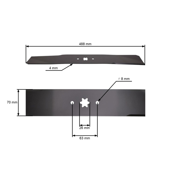 Žací nôž 48,8 cm (19") pre záhradné traktory MTD (OEM 742-04084 742-0675)