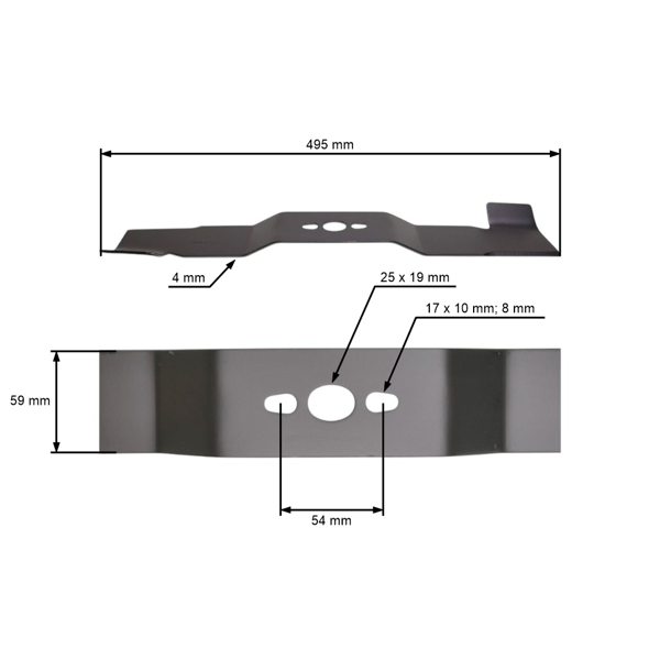 Žací nôž 49,5 cm (18") pre motorové kosačky NAC Ryobi (OEM S551H-6-02 70130360S S511H-6-02-CZ)