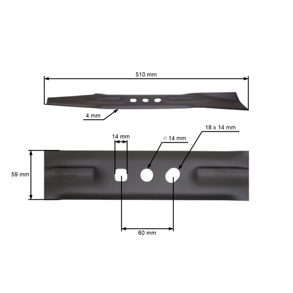 Žací nôž 51 cm (20") pre motorové kosačky NAC Krysiak Vega Ursus Hyundai