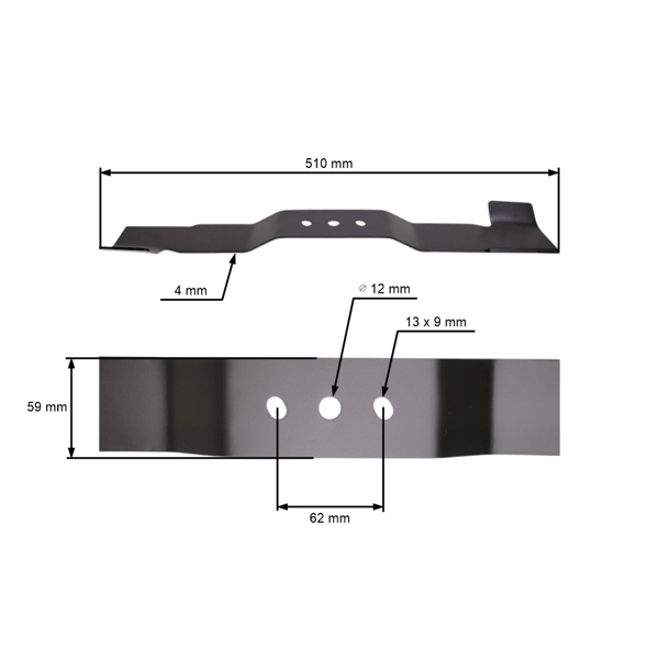 Žací nôž 51 cm (20") so zberačom pre Hortmasz HKS Nac Lider Hortus Castorama Hecht Makita Dolmar Castorama (OEM 26300155101 671001554)