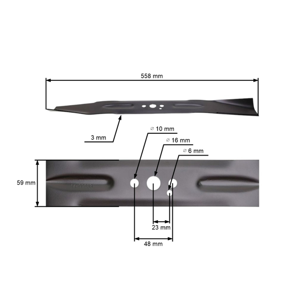 Žací nôž 55,8 cm (22") pre motorové kosačky World Green Technology Green World Grass Hortmasz