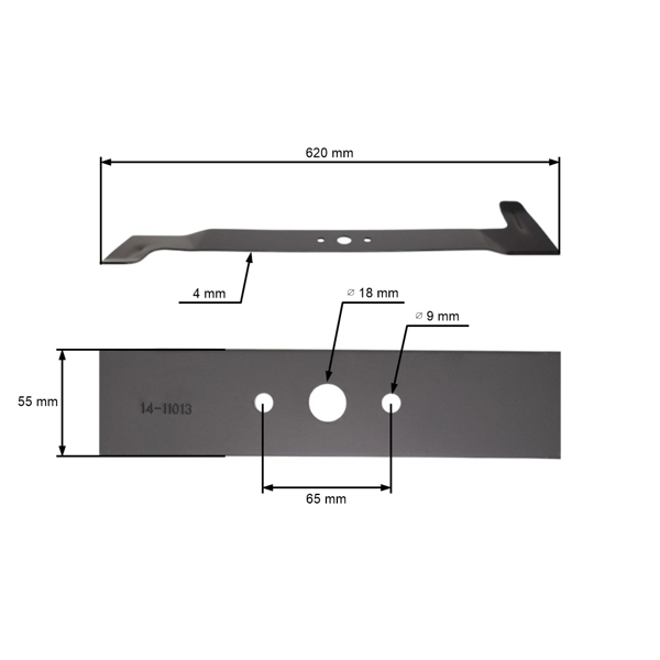 Žací nôž 62 cm (24") ľavý pre záhradné traktory Brill Castel Garden Gardea Honda John Deere Solo Stiga Viking (OEM 1136-1033-01 6151 702 0110 CG82004342H0)
