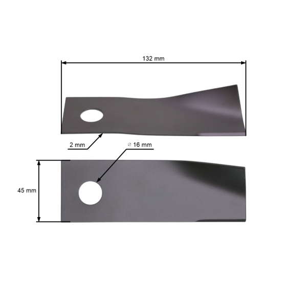 Žací nůž 13,2 cm (5") pro motorové sekačky Agroma Romet Weibang WB 454 HB WB 454 SB (OEM 5310410010)