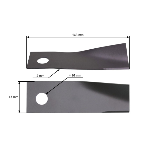Žací nůž 14,3 cm (5") pro motorové sekačky Agroma Romet Weibang WB 506 HB SB WB 536 HB SB WB506 WB536 (OEM 5310409010)