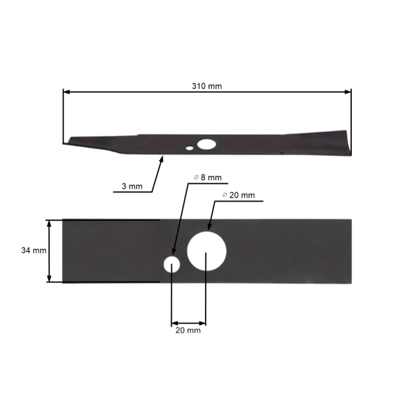 Žací nůž 31 cm (12") pro elektrické sekačky Valex Estroil Partner (OEM 1489820 5950481)