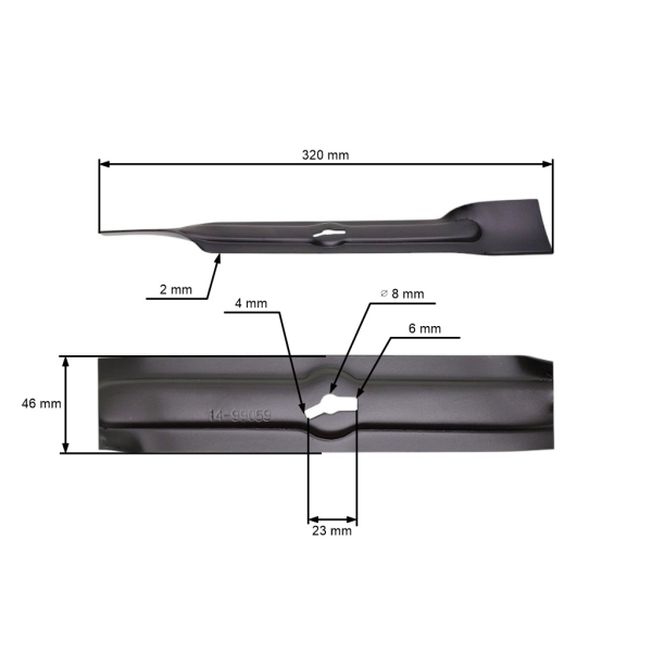 Žací nůž 32 cm (13") pro elektrické sekačky Castorama FPLM 1000W YT5120