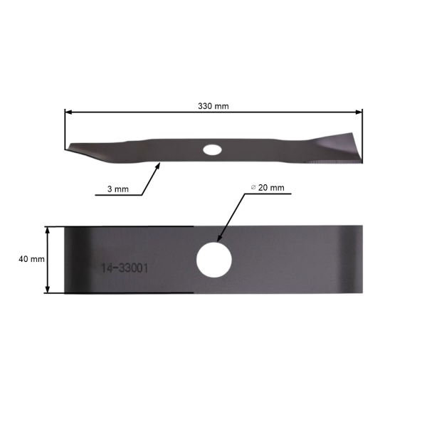 Žací nůž 33 cm (13") pro elektrické sekačky Stiga Honda Castel Garden (OEM 1111275901 1111970001 181004127/0 CG81004117HO)