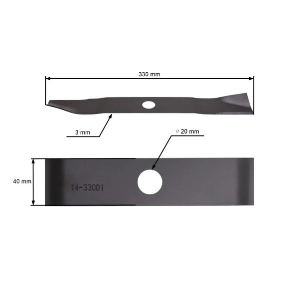 Žací nůž 33 cm (13") pro elektrické sekačky Stiga Honda Castel Garden (OEM 1111275901 1111970001 181004127/0 CG81004117HO)