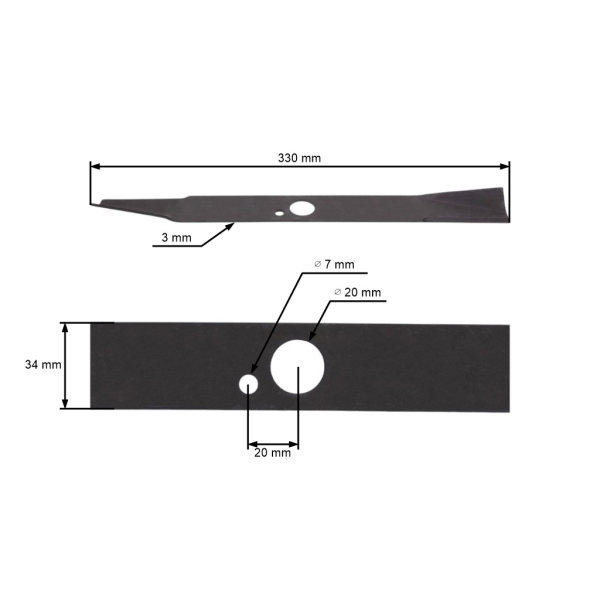 Žací nůž 33 cm (13") pro elektrické sekačky Valex (OEM 5950385 1489821)