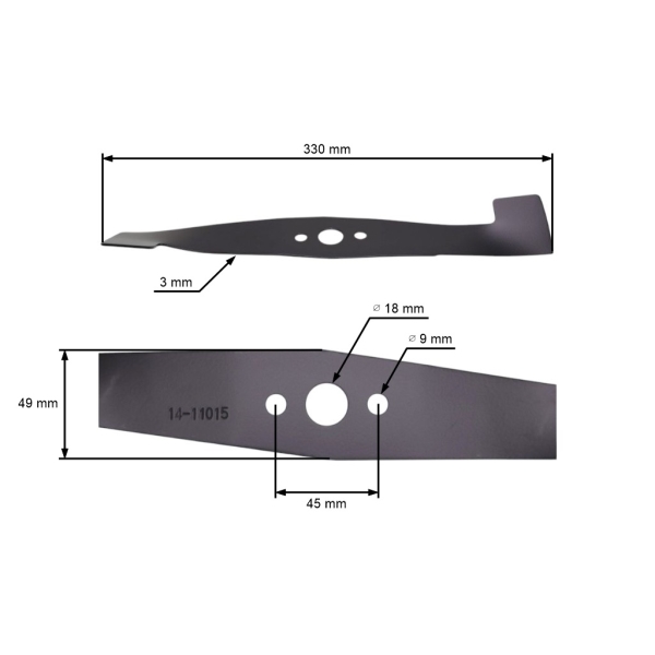 Žací nůž 33 cm (13") se sběrem pro elektrické sekačky Castel Garden Dolmar Stiga Honda (OEM 81004116/0 81004141/0 1111-9156-01 1111915601 CG81004117H1)