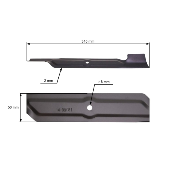 Žací nůž 34 cm (13") pro elektrické sekačky Hecht MTD Krysiak Lider