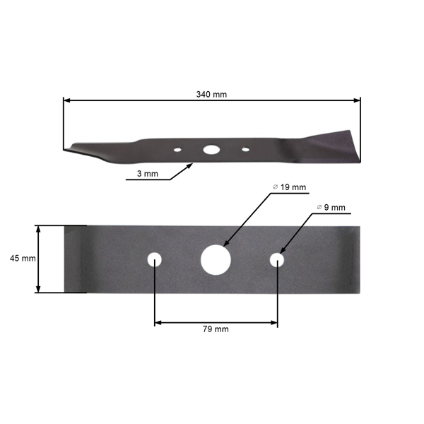 Žací nůž 34 cm (13") pro elektrické sekačky Kabit