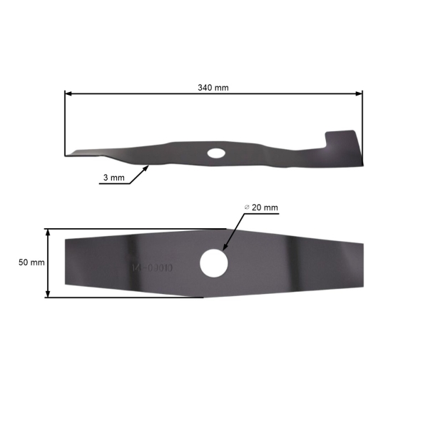 Žací nůž 34 cm (14") se sběrem pro elektrické sekačky AL-KO Alko 34EH 340E Comfort 40R Silver Comfort 34E EM 3309 EM 3311 (OEM 336636 105410 463800)