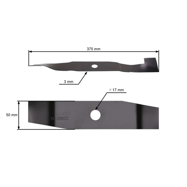 Žací nůž 37,5 cm (15") pro elektrické sekačky MTD Bolens Budget Golf Gutbrod Best Garden Garda CMI O.K Toom (OEM 742-0835 913-0801)