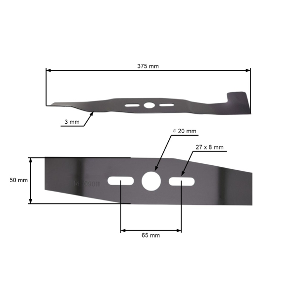 Žací nůž 37,5 cm (15") se sběrem pro elektrické sekačky AL-KO Alko Classic 3.8E (OEM 470207 112726)