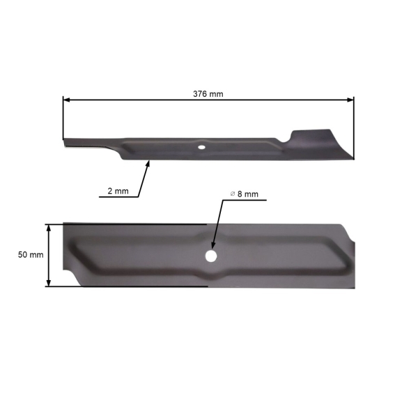 Žací nůž 37,6 cm (15") pro elektrické sekačky MTD Lider Harder Hecht Bosch Alpina Castelgarden Stiga (OEM 092.48.948 J2420000075R  J2420000084R 118810003/0)