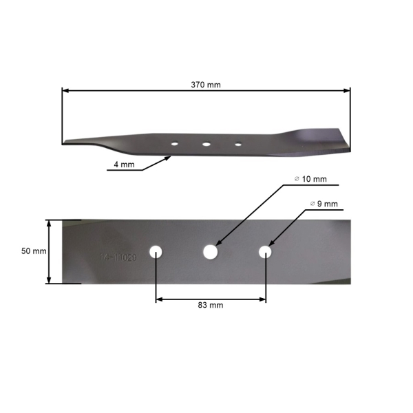 Žací nůž 37 cm (14") pro zahradní traktory Stiga (OEM 1134-0456-00 1134-9001-01 1134045600 1134900101 1134-0456-00 1134-1903-01)