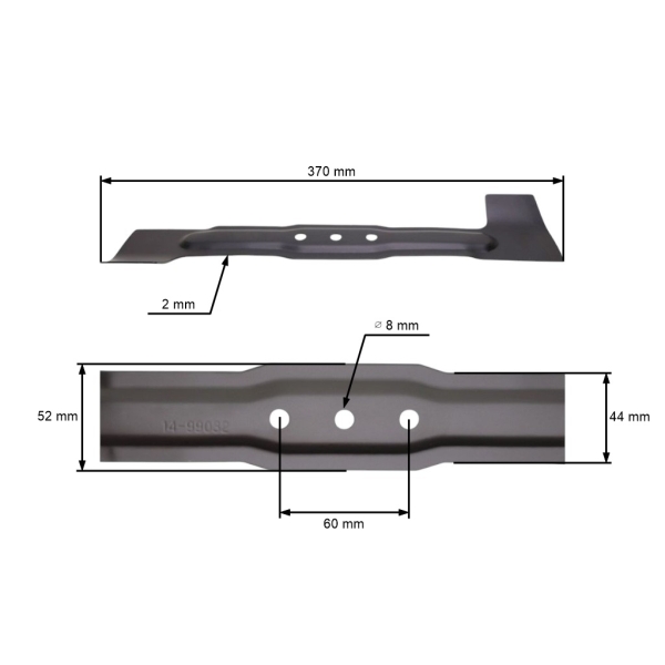 Žací nůž 37 cm (15") pro elektrické sekačky Bosch Rotak (OEM F16800272 F016 L64 190 F016 800 272)
