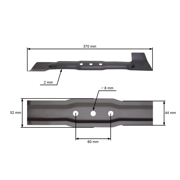 Žací nůž 37 cm (15") pro elektrické sekačky Bosch Rotak (OEM F16800272 F016 L64 190 F016 800 272)