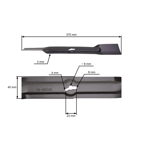 Žací nůž 37 cm (15") pro elektrické sekačky Castorama Einhell Lux Obi (OEM 3405605 618817 2741775)