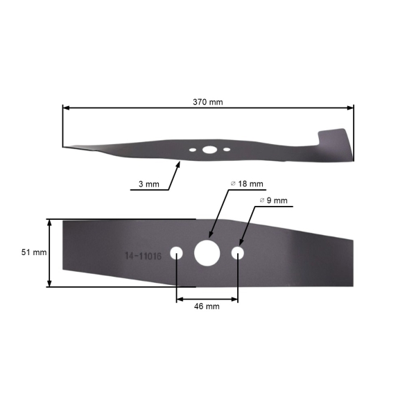 Žací nůž 37 cm (15") se sběrem pro elektrické sekačky Castel Garden Dolmar Stiga Alpina McCulloch (OEM CG81004117H0 1111915701 664004117 81004117/1)