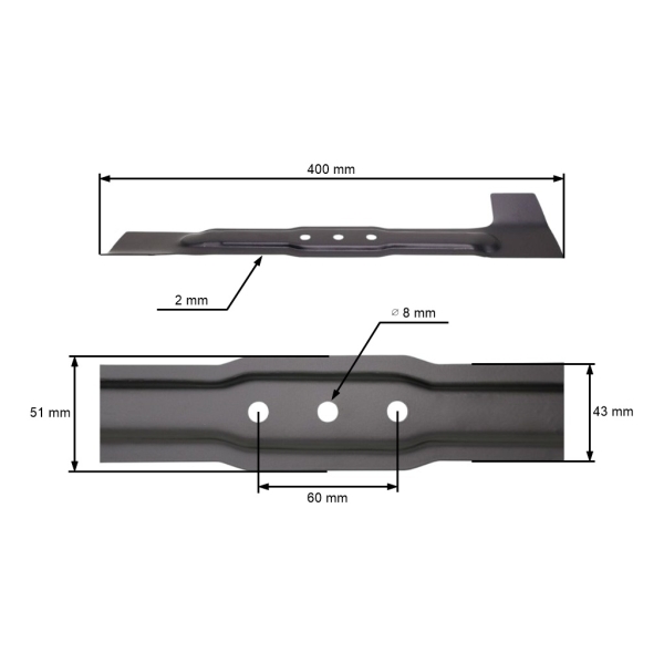 Žací nůž 40 cm (16") se sběrem pro elektrické sekačky Bosch Rotak (OEM F016800273)