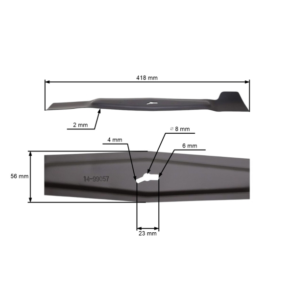 Žací nůž 41,8 cm (16") pro elektrické sekačky Einhell Castorama MacAlister (OEM GM20BX.00.11)