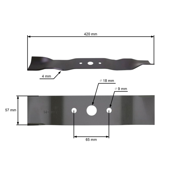Žací nůž 42 cm (16,5") pravý pro zahradní traktory Castelgarden Alpina BT84 Stiga Estate 2084 3084 3084H (82004360/0 182004360/0)