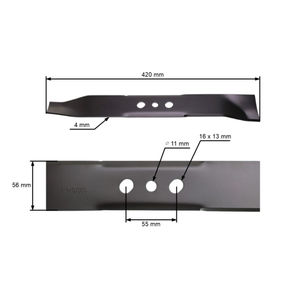 Žací nůž 42 cm (16,5") pro motorové sekačky NAC LP42-123L-JR LS42-123L-JR LS42-127R-JR (OEM LP42-123L-JR)