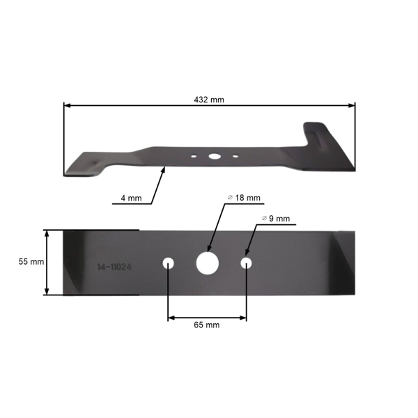 Žací nůž 43,2 cm (17") se sběrem pro elektrické a motorové sekačky Stiga Alpina CMI Castel Garden Mountfield (OEM 81004232/0 81004232/1 81004232/2)