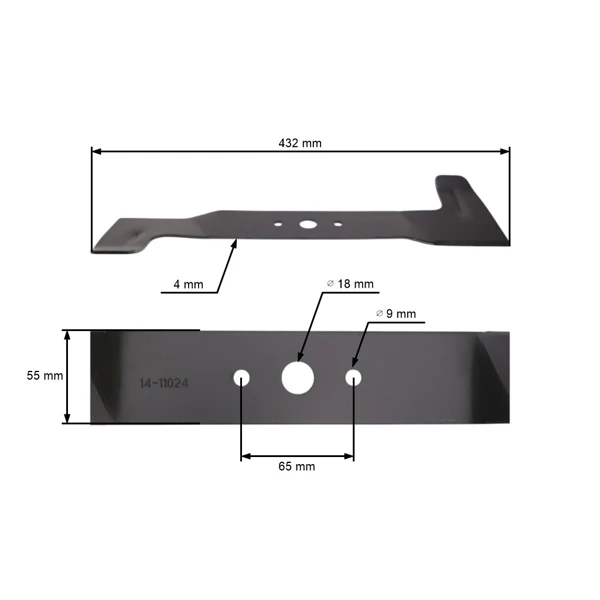 Žací nůž 43,2 cm (17") se sběrem pro elektrické a motorové sekačky Stiga Alpina CMI Castel Garden Mountfield (OEM 81004232/0 81004232/1 81004232/2)